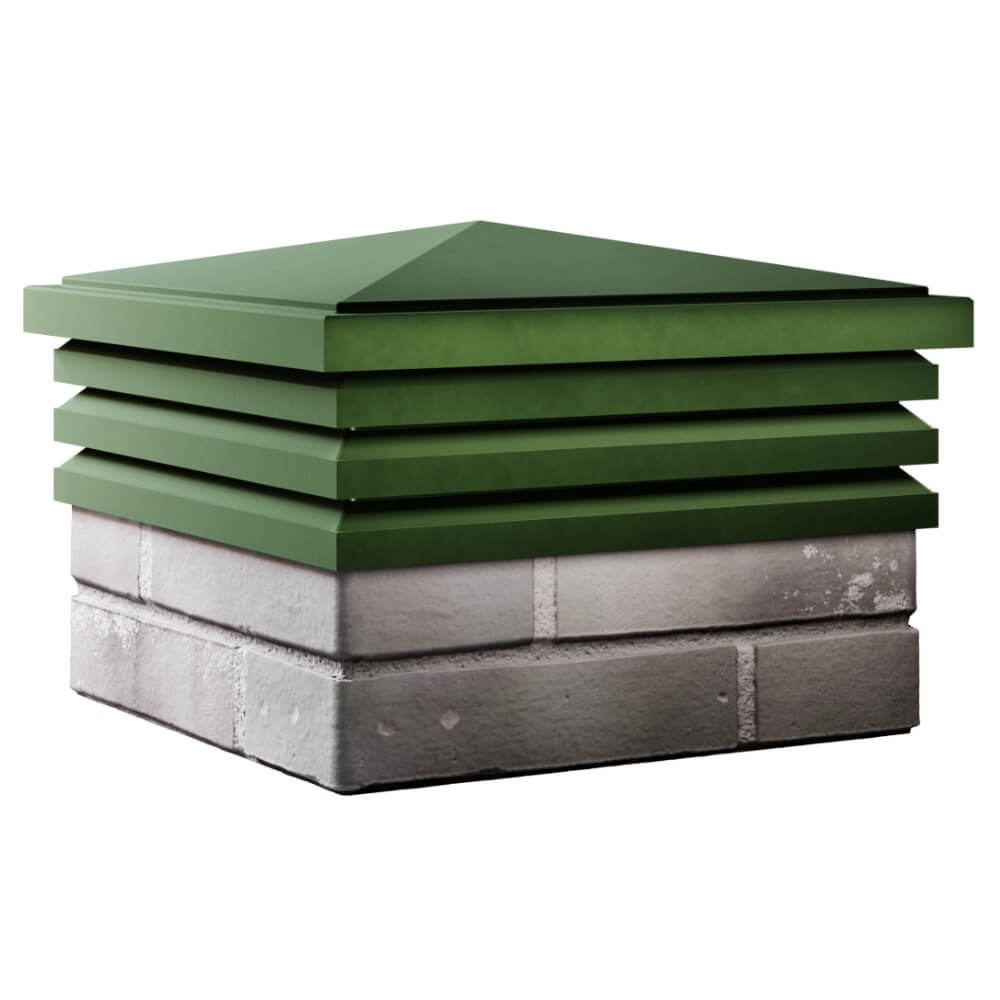 Колпак Zking Бона ХайТек Зеленый на столб 1.5х1.5 кирпича (385х385мм) в Реутове фото