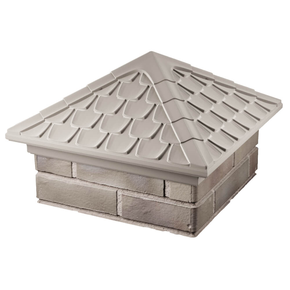 Колпак Zking Эльбрус Бежевый на столб 1.5х1.5 кирпича (385х385мм) в Реутове фото