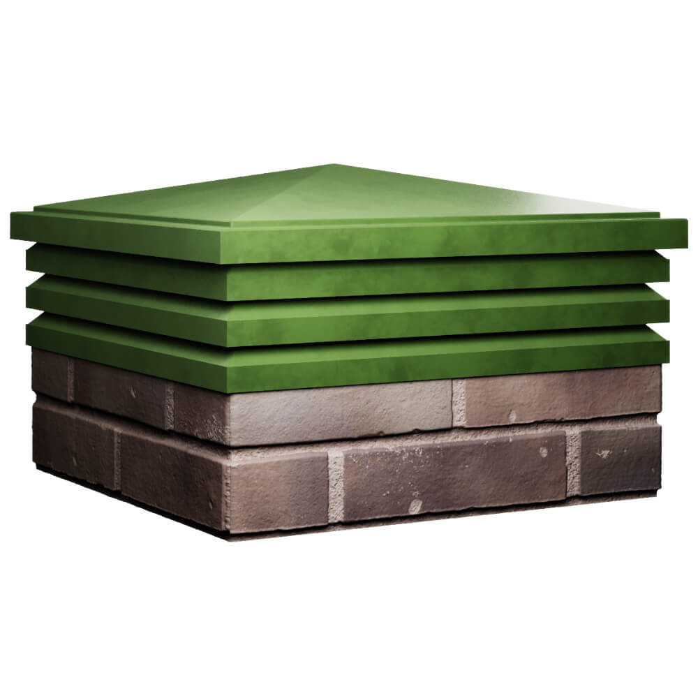 Колпак Zking Бона ХайТек Зеленый на столб 2х2 кирпича (513х513мм) в Реутове фото