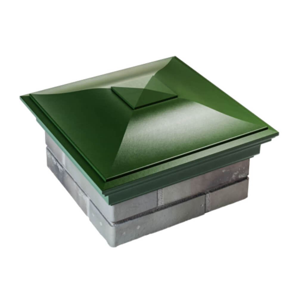 Колпак Zking Монблан Зеленый на столб 1.5х1.5 еврокирпича 0.7НФ (355х355мм) в Реутове фото