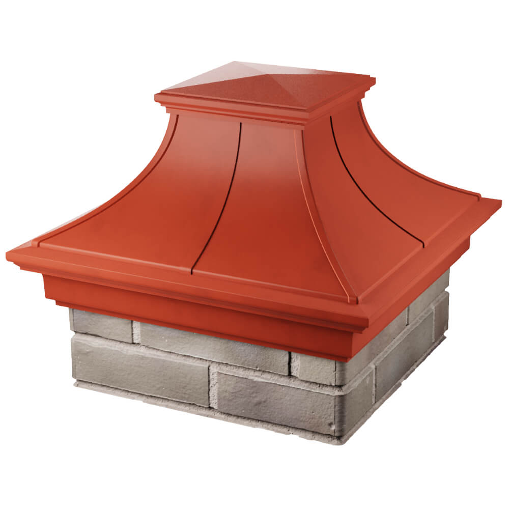 Колпак Zking Монблан Премиум Красный на столб 1.5х1.5 кирпича (385х385мм) в Реутове фото