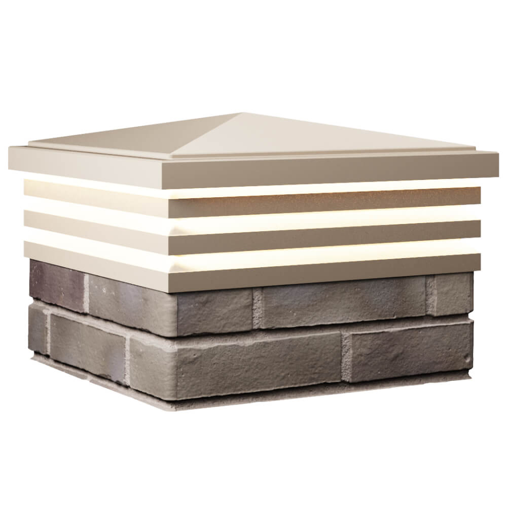 Колпак Zking Бона ХайТек Бежевый на столб 1.5х1.5 кирпича (385х385мм) с подсветкой в Реутове фото