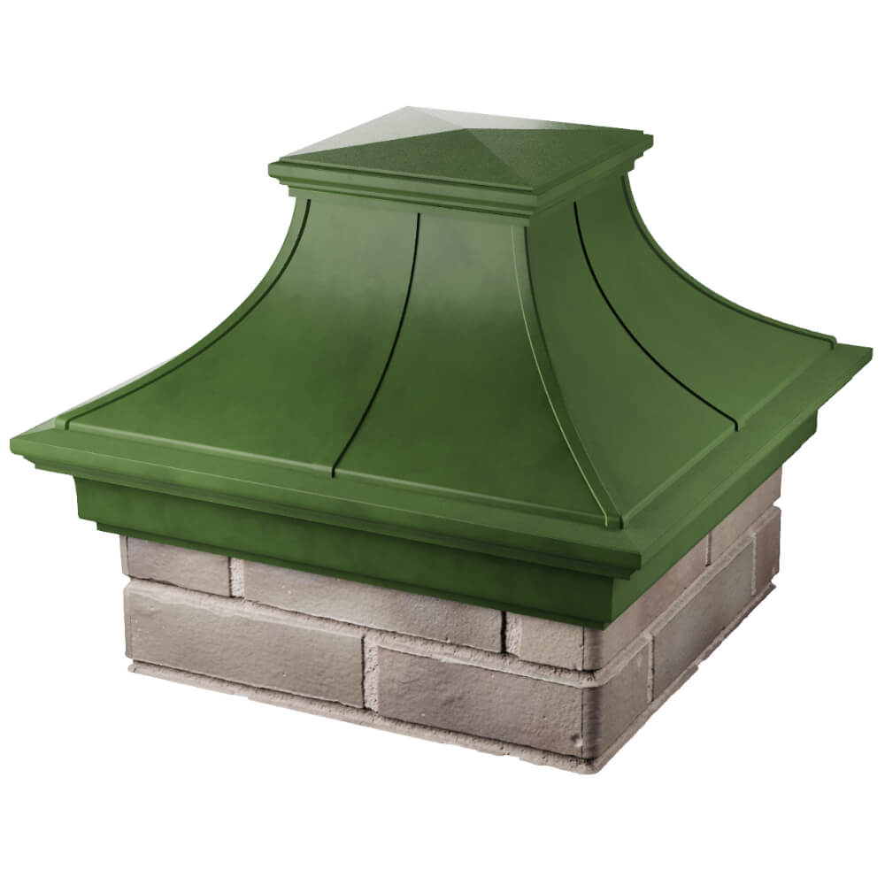 Колпак Zking Монблан Премиум Зеленый на столб 1.5х1.5 кирпича (385х385мм) в Реутове фото