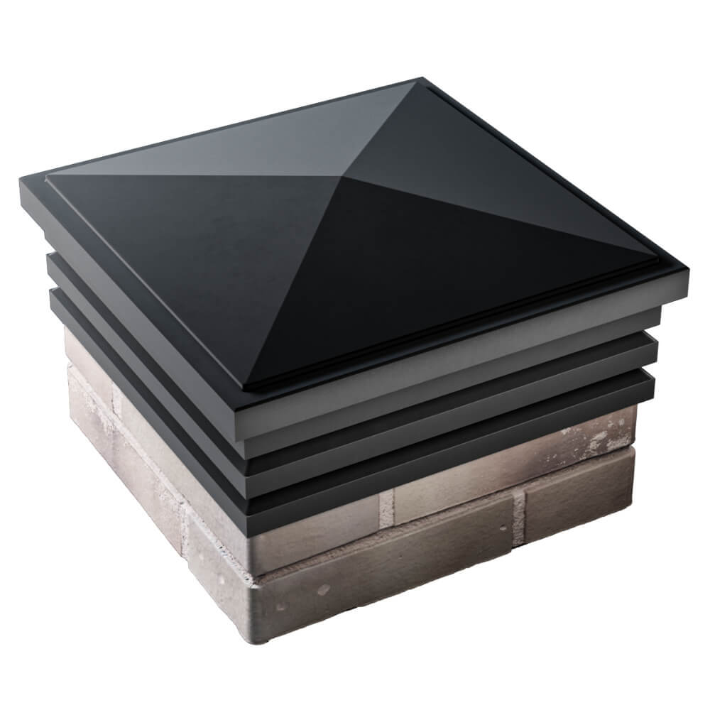 Колпак Zking Бона ХайТек Черный на столб 1.5х1.5 кирпича (385х385мм) в Реутове фото