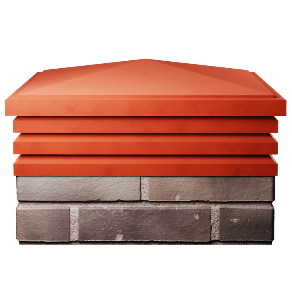 Колпак Zking Бона ХайТек Красный на столб 2х2 кирпича (513х513мм) Реутов фото