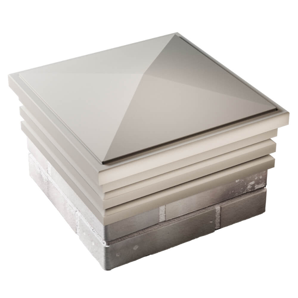 Колпак Zking Бона ХайТек Бежевый на столб 1.5х1.5 кирпича (385х385мм) в Реутове фото