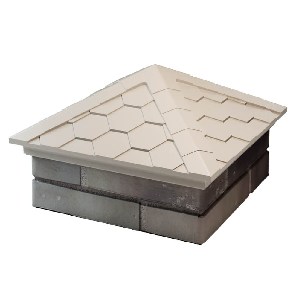 Колпак Zking Эверест Бежевый на столб 1.5х1.5 кирпича (390х390мм) в Реутове фото