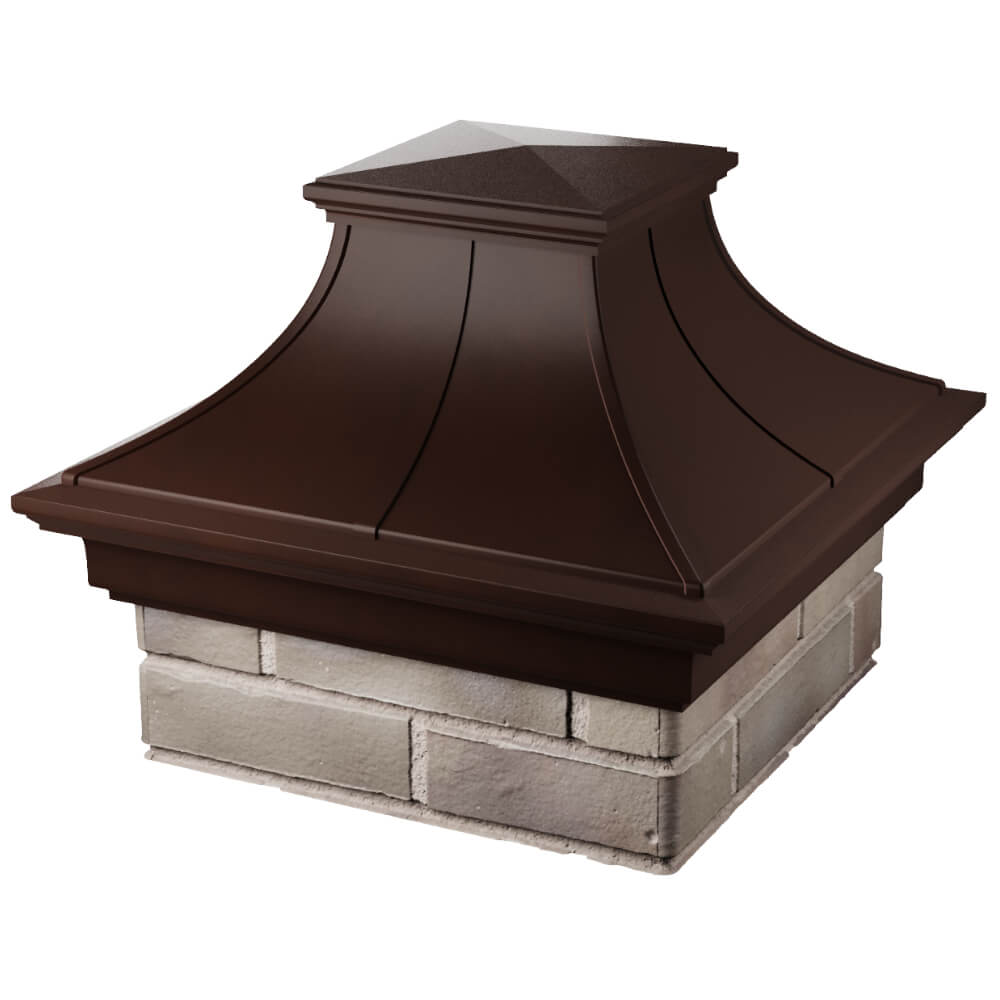 Колпак Zking Монблан Премиум Коричневый на столб 1.5х1.5 кирпича (385х385мм) в Реутове фото