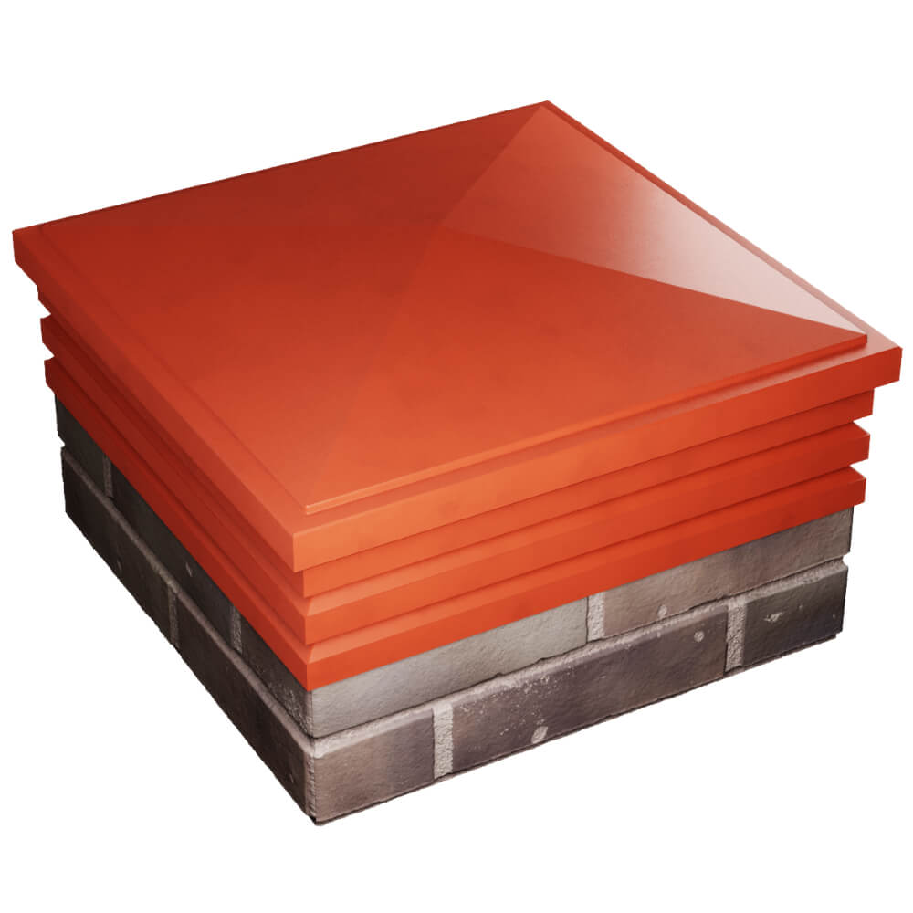 Колпак Zking Бона ХайТек Красный на столб 2х2 кирпича (513х513мм) в Реутове фото