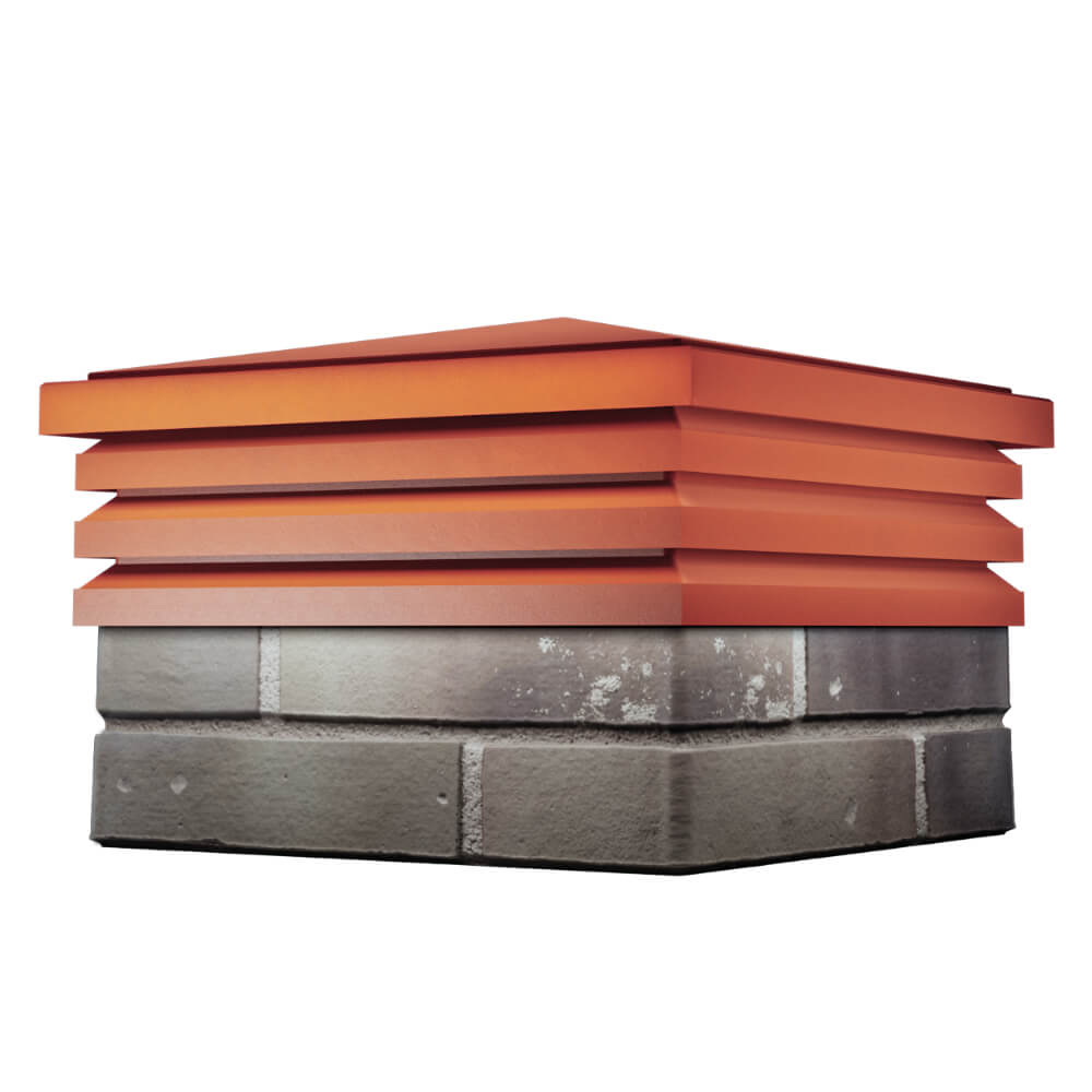 Колпак Zking Бона ХайТек Красный на столб 1.5х1.5 кирпича (385х385мм) в Реутове фото