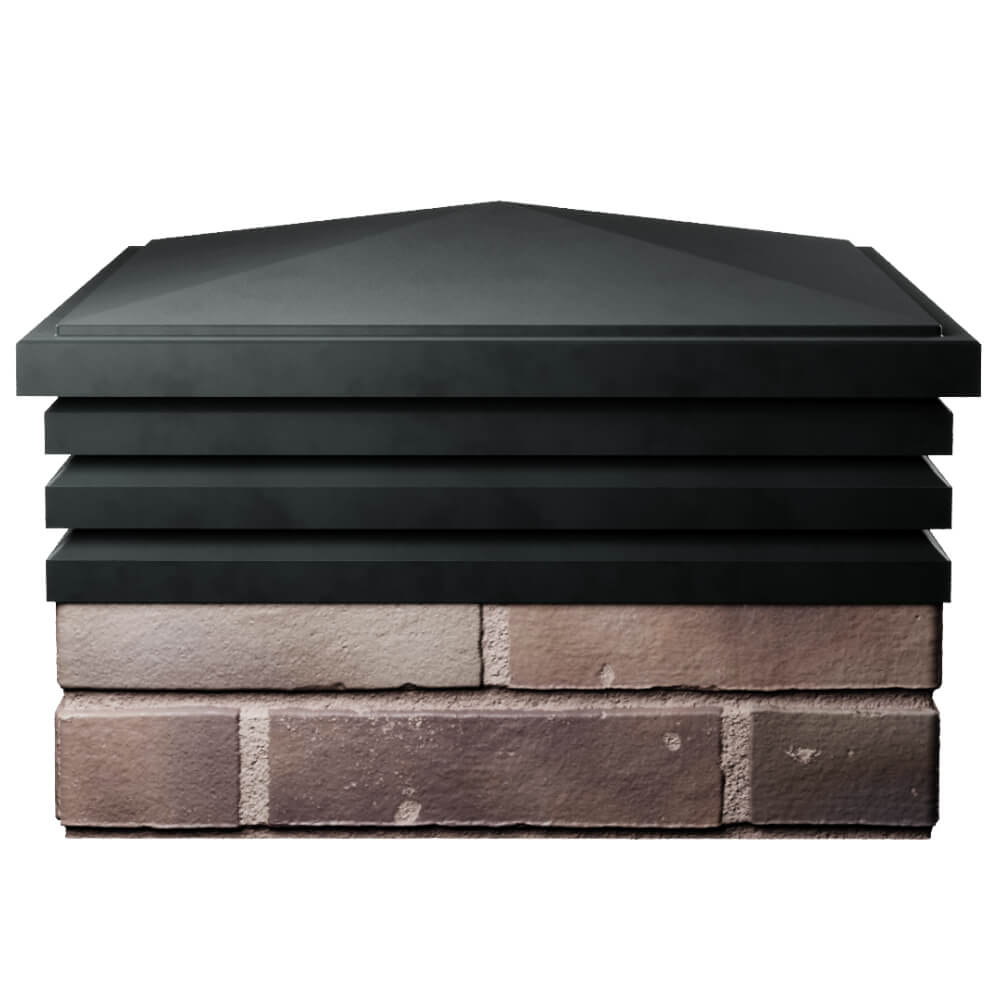 Колпак Zking Бона ХайТек Черный на столб 2х2 кирпича (513х513мм) Реутов фото