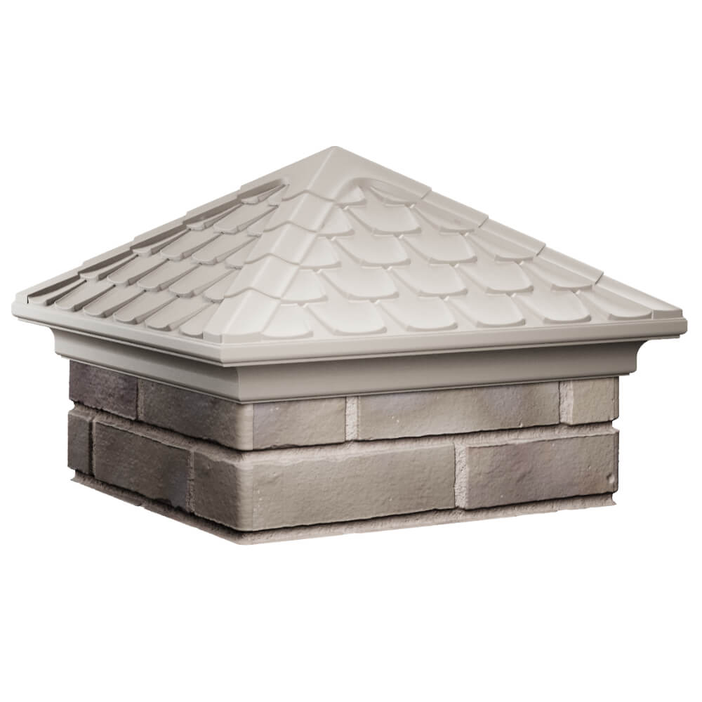 Колпак Zking Эльбрус Бежевый на столб 1.5х1.5 кирпича (385х385мм) в Реутове фото