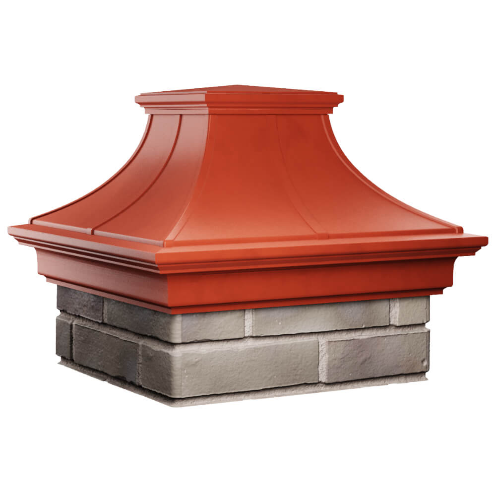 Колпак Zking Монблан Премиум Красный на столб 1.5х1.5 кирпича (385х385мм) в Реутове фото
