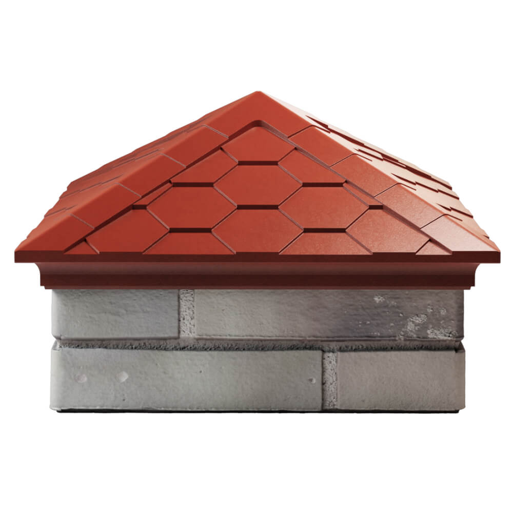 Колпак Zking Эверест Красный на столб 1.5х1.5 кирпича (390х390мм) Реутов фото