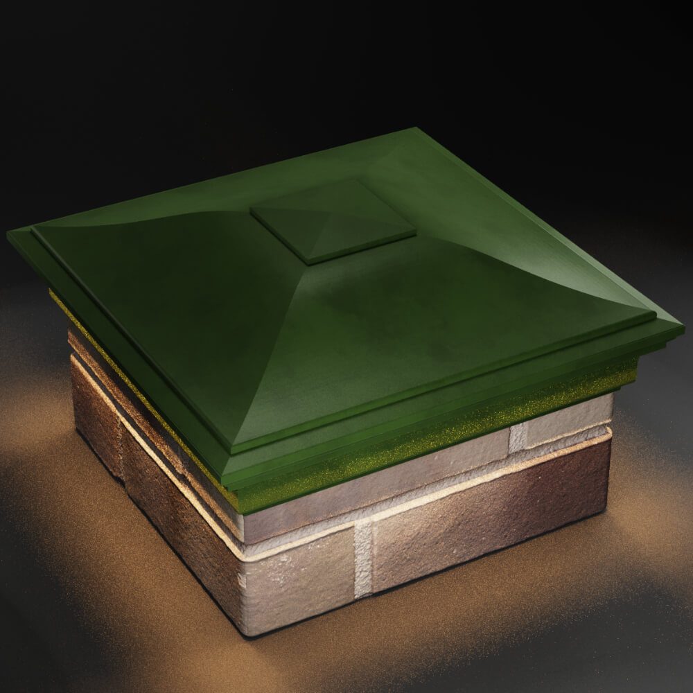 Колпак Zking Монблан Зеленый на столб 1.5х1.5 кирпича (385х385мм) с подсветкой в Реутове фото