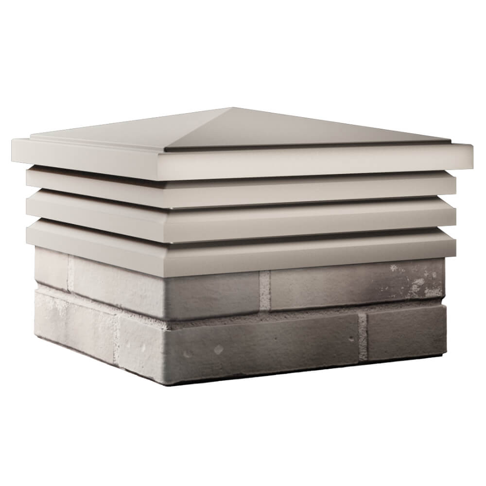 Колпак Zking Бона ХайТек Бежевый на столб 1.5х1.5 кирпича (385х385мм) в Реутове фото