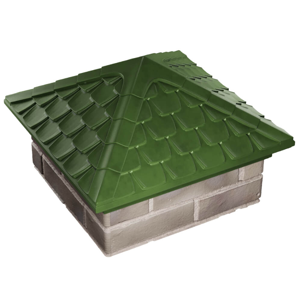 Колпак Zking Эльбрус Зеленый на столб 1.5х1.5 кирпича (385х385мм) в Реутове фото