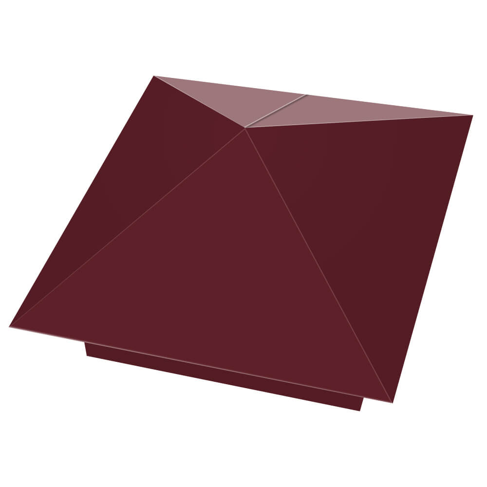 Колпак металлический 390х390мм RAL3005 Красное Вино заборный Реутов фото