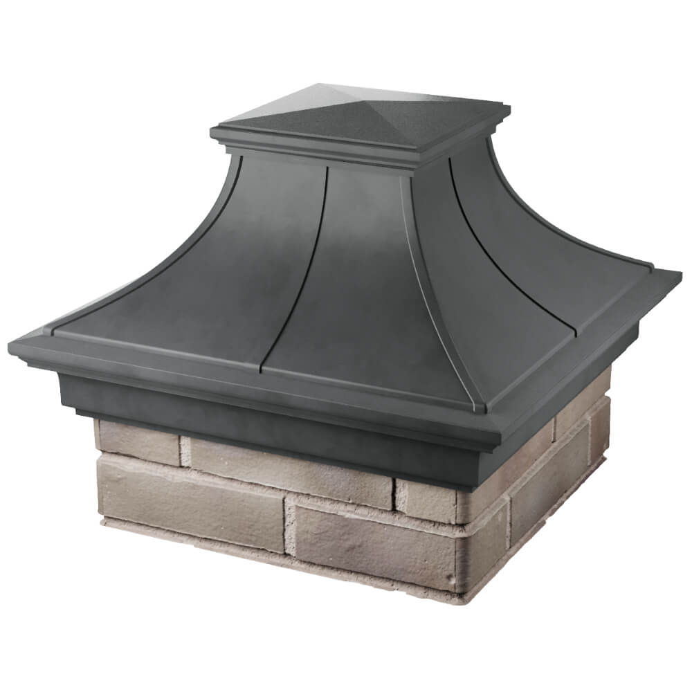 Колпак Zking Монблан Премиум Серый на столб 1.5х1.5 кирпича (385х385мм) в Реутове фото