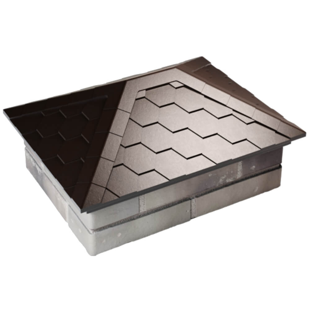 Колпак Zking Эверест Коричневый на столб 2х1.5 кирпича (520х390мм) Реутов фото