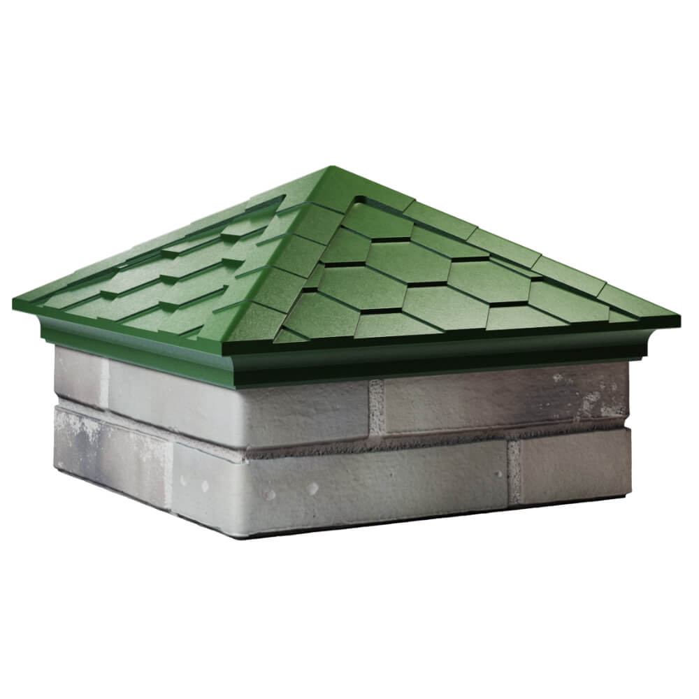 Колпак Zking Эверест Зеленый на столб 1.5х1.5 кирпича (390х390мм) в Реутове фото