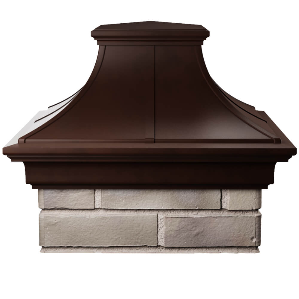 Колпак Zking Монблан Премиум Коричневый на столб 1.5х1.5 кирпича (385х385мм) Реутов фото