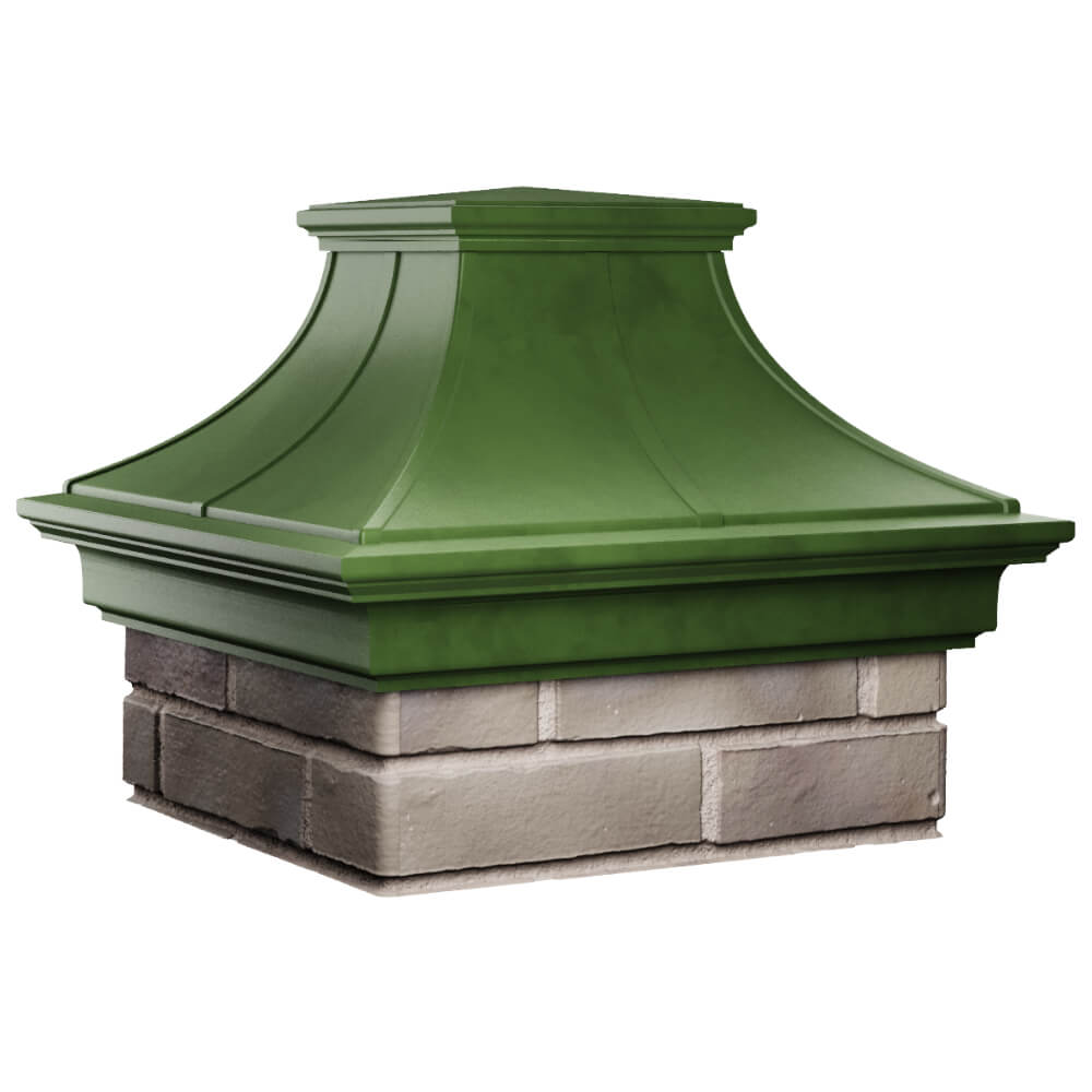 Колпак Zking Монблан Премиум Зеленый на столб 1.5х1.5 кирпича (385х385мм) в Реутове фото