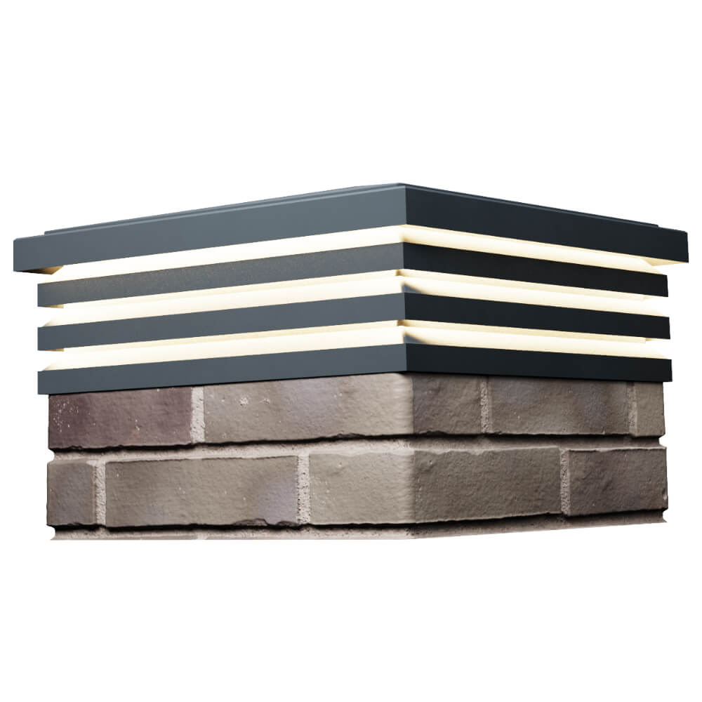 Колпак Zking Бона ХайТек Серый на столб 1.5х1.5 кирпича (385х385мм) с подсветкой в Реутове фото