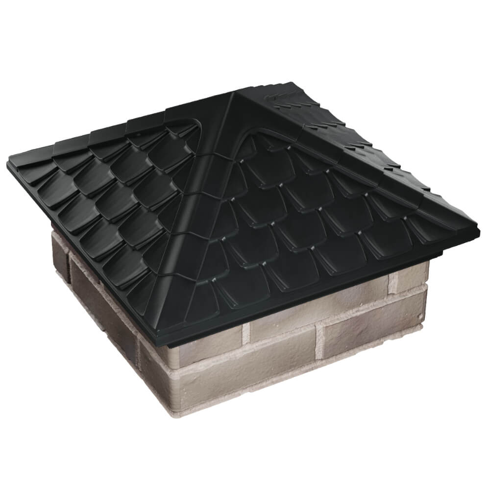 Колпак Zking Эльбрус Черный на столб 1.5х1.5 кирпича (385х385мм) в Реутове фото