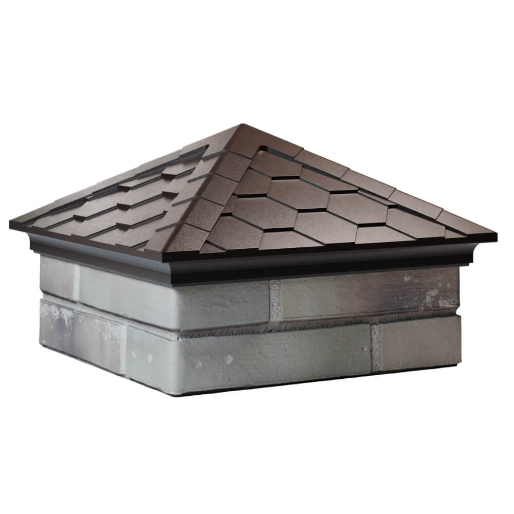 Колпак Zking Эверест Коричневый на столб 1.5х1.5 кирпича (390х390мм) в Реутове фото