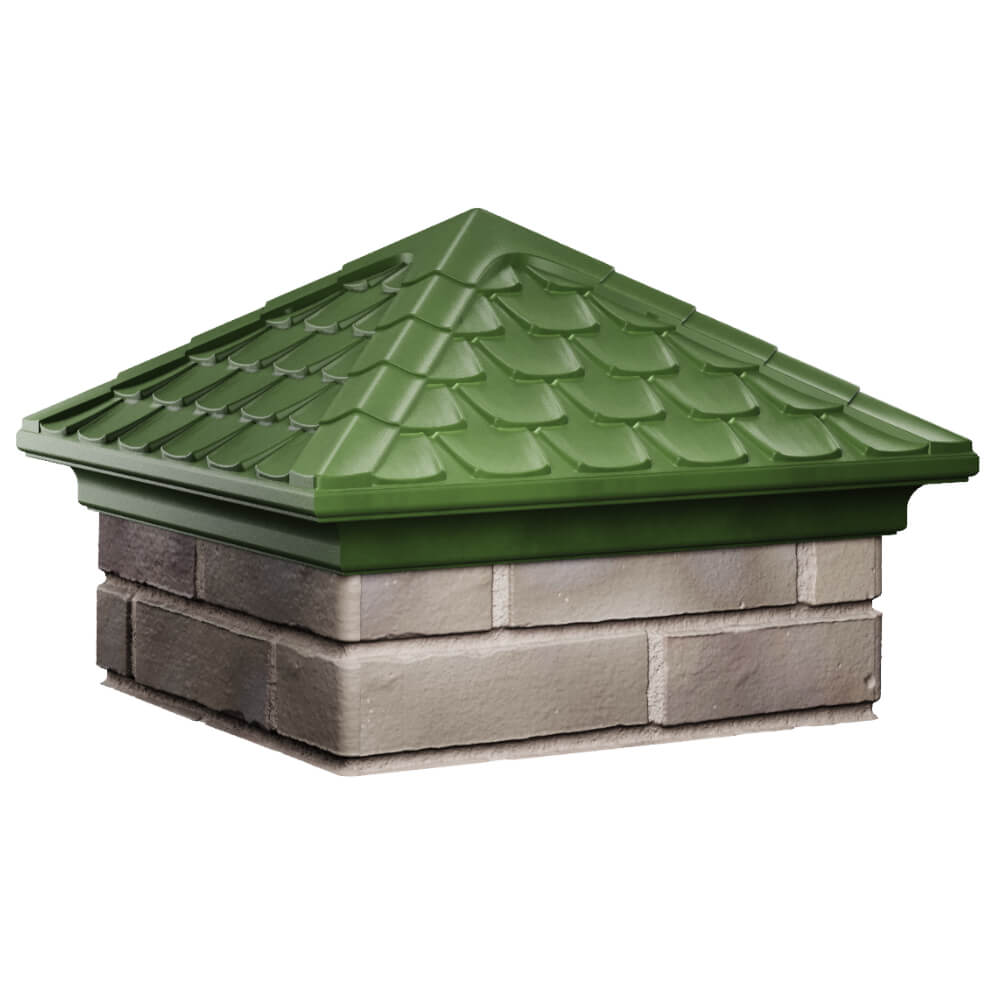 Колпак Zking Эльбрус Зеленый на столб 1.5х1.5 кирпича (385х385мм) в Реутове фото
