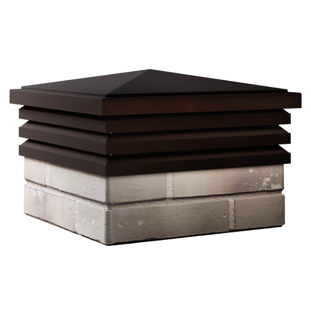 Колпак Zking Бона ХайТек Коричневый на столб 1.5х1.5 кирпича (385х385мм) в Реутове фото