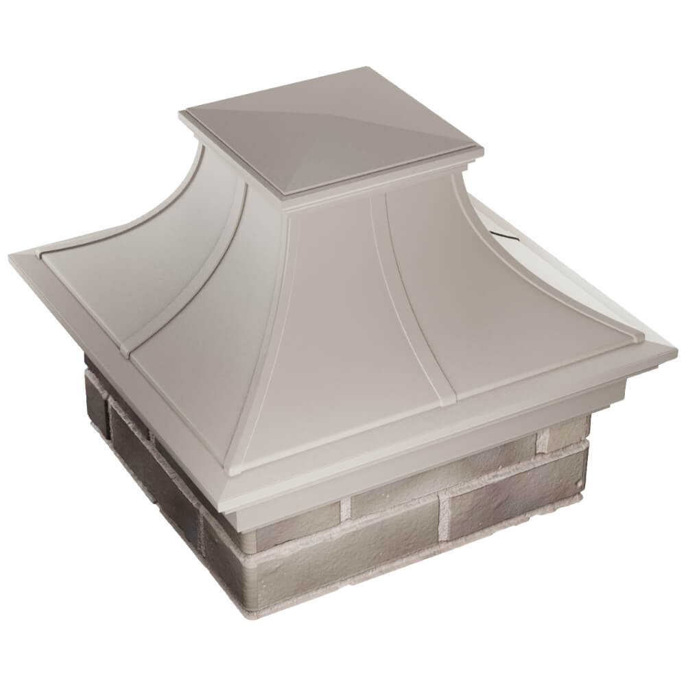 Колпак Zking Монблан Премиум Бежевый на столб 1.5х1.5 кирпича (385х385мм) в Реутове фото