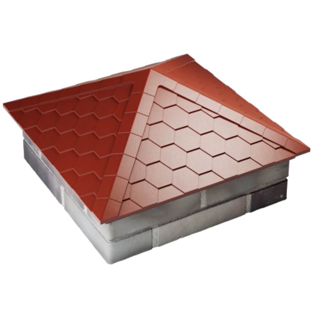 Колпак Zking Эверест Красный на столб 2х2 кирпича (535х535мм) Реутов фото